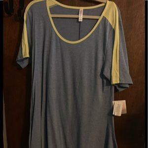 Lularoe Perfect T Blue and Yellow XL
